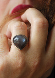 Blue Flash Moonstone Ring