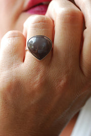 Blue Flash Moonstone Ring