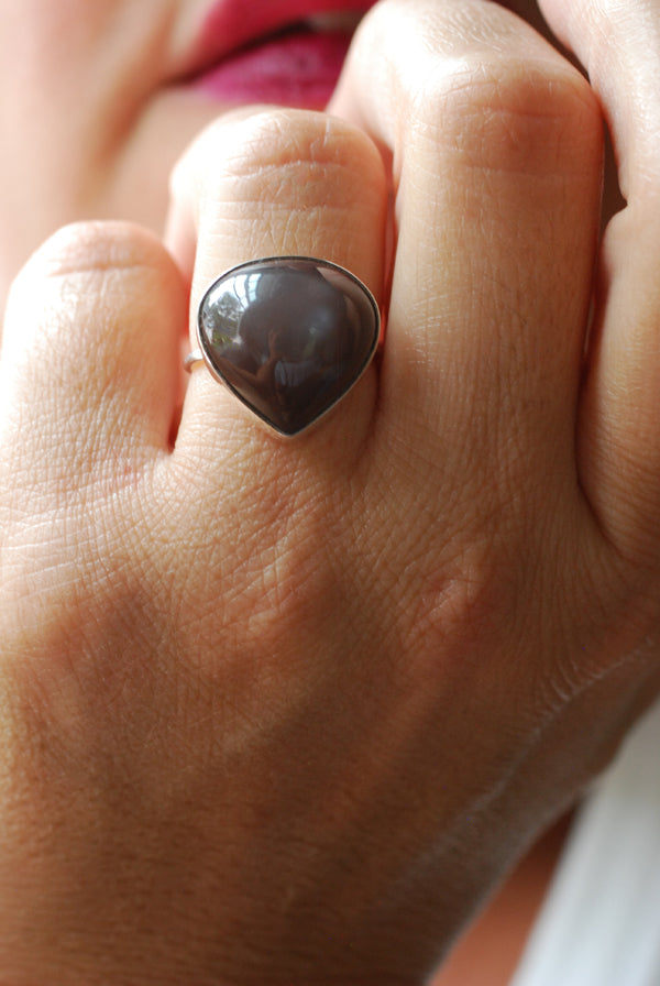 Blue Flash Moonstone Ring