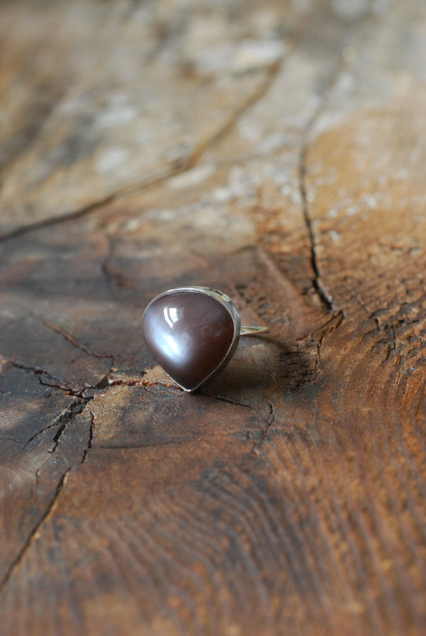 Blue Flash Moonstone Ring