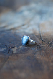 Silver Solstice Ring Natural Brazilian Cats Eye