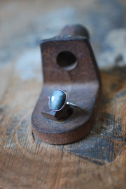 Silver Solstice Ring Natural Brazilian Cats Eye