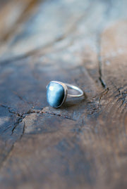 Silver Solstice Ring Natural Brazilian Cats Eye