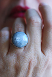 Silver Solstice Ring Natural Silver Sapphire