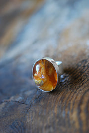 Healer's Ring Rare Golden Hematoid Quartz Crystal