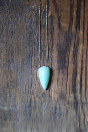 Holiday Glow Necklace Rare Brazilian Chrysoprase Shield