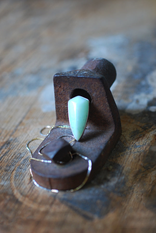 Holiday Glow Necklace Rare Brazilian Chrysoprase Shield