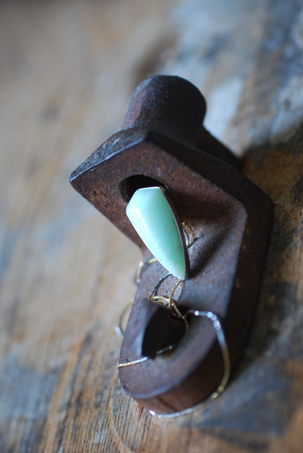 Holiday Glow Necklace Rare Brazilian Chrysoprase Shield