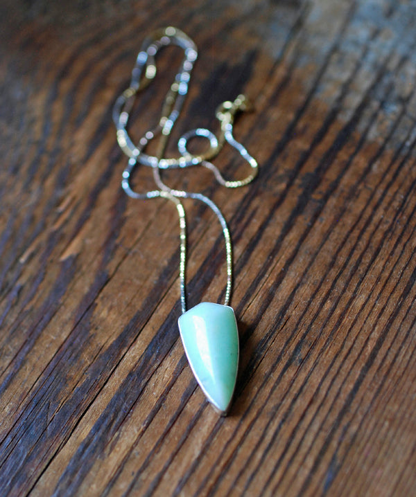 Holiday Glow Necklace Rare Brazilian Chrysoprase Shield