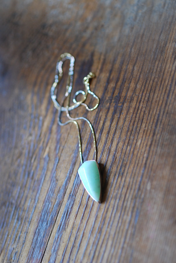 Holiday Glow Necklace Rare Brazilian Chrysoprase Shield