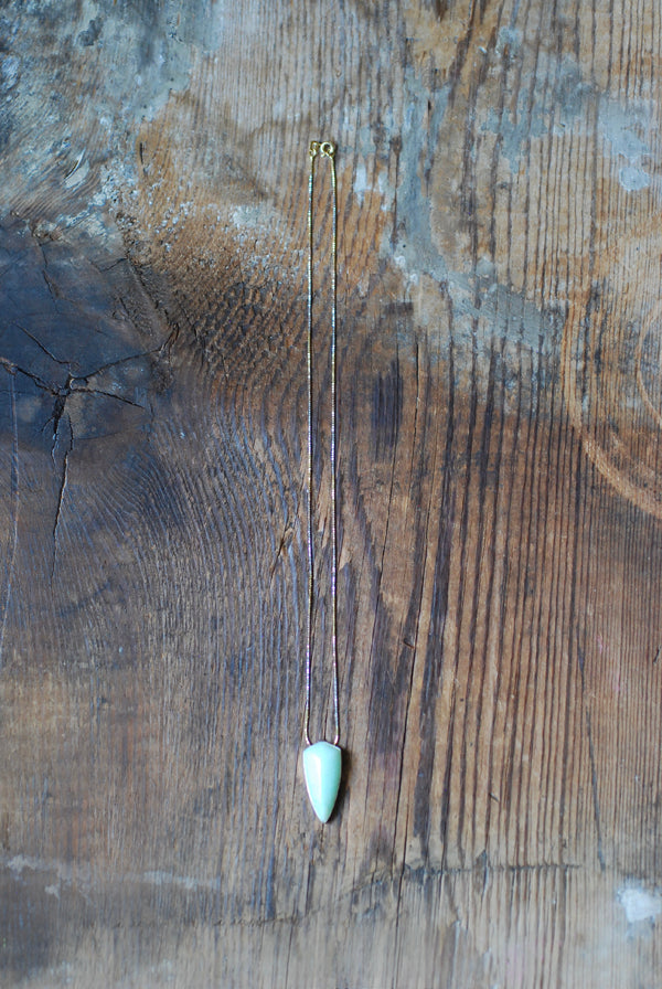 Holiday Glow Necklace Rare Brazilian Chrysoprase Shield