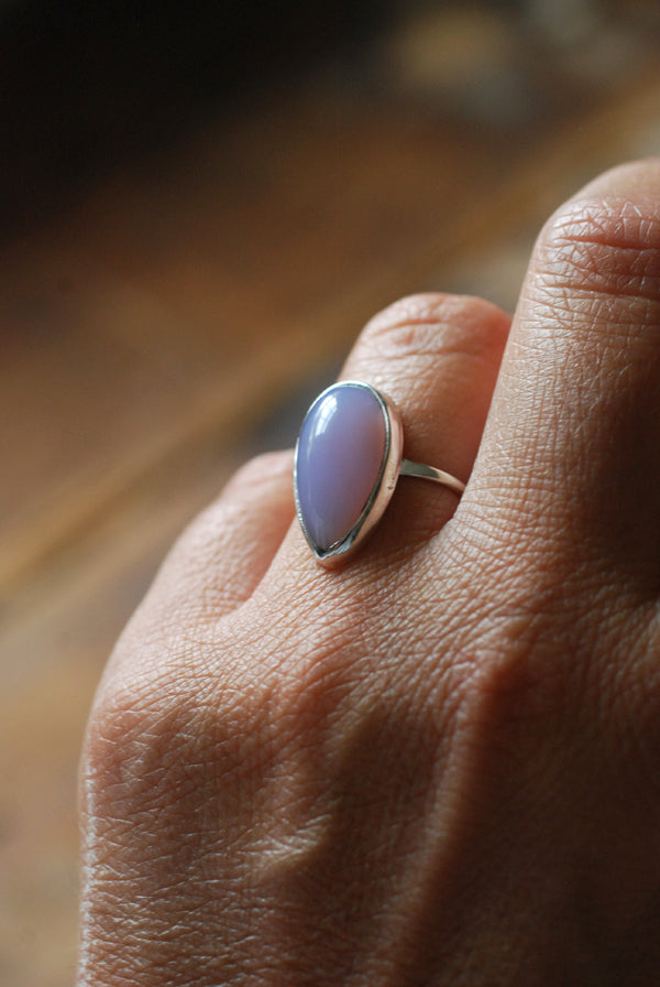 Rare Holly Blue Agate Ring
