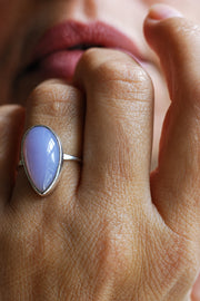 Rare Holly Blue Agate Ring