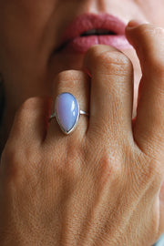 Rare Holly Blue Agate Ring