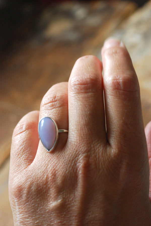 Rare Holly Blue Agate Ring