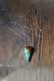Kingman Turquoise Tear Drop Pendant Golden Matrix