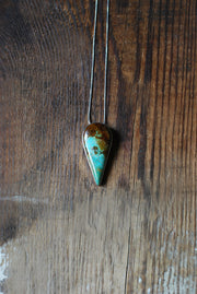 Kingman Turquoise Tear Drop Pendant Golden Matrix
