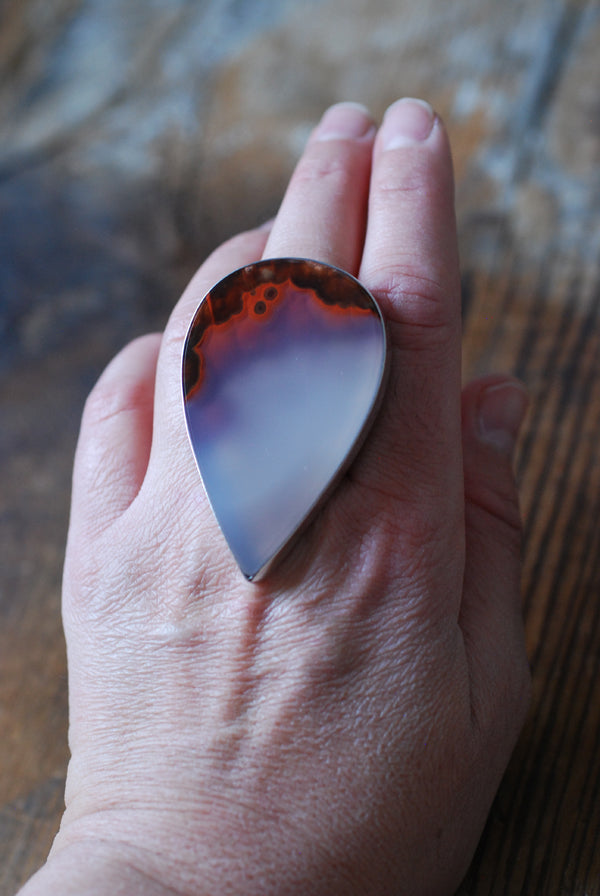 Hot Lava Ring Old Stock Collector's Agate