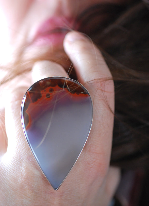 Hot Lava Ring Old Stock Collector's Agate