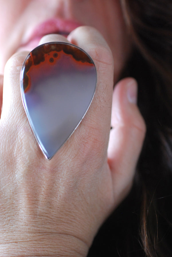 Hot Lava Ring Old Stock Collector's Agate