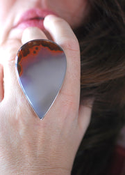 Hot Lava Ring Old Stock Collector's Agate