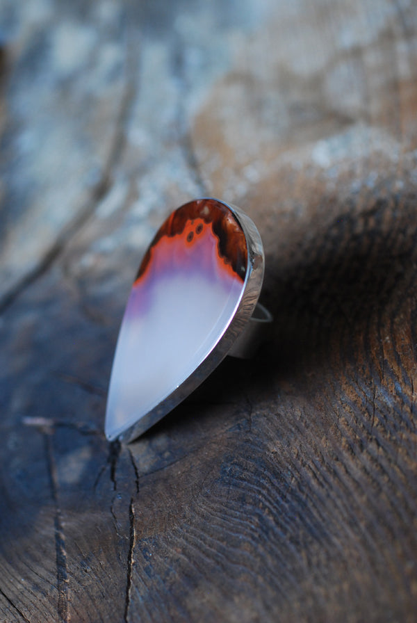 Hot Lava Ring Old Stock Collector's Agate