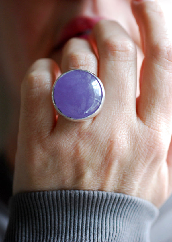 Lavender Jade Bubble Ring