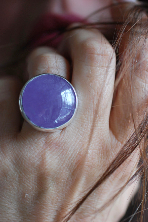 Lavender Jade Bubble Ring