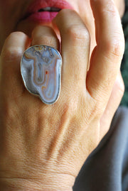 Purity Ring Drusy Lavender Stalactite Collector's Agate Natural Crystal