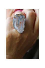 Purity Ring Drusy Lavender Stalactite Collector's Agate Natural Crystal