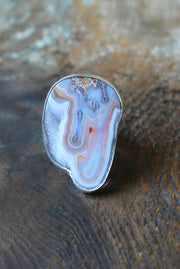 Purity Ring Drusy Lavender Stalactite Collector's Agate Natural Crystal
