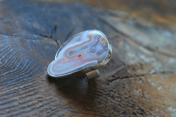 Purity Ring Drusy Lavender Stalactite Collector's Agate Natural Crystal