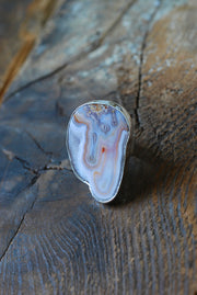 Purity Ring Drusy Lavender Stalactite Collector's Agate Natural Crystal