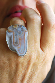 Purity Ring Drusy Lavender Stalactite Collector's Agate Natural Crystal