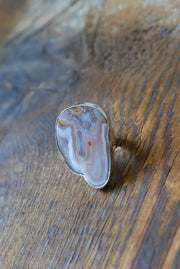 Purity Ring Drusy Lavender Stalactite Collector's Agate Natural Crystal