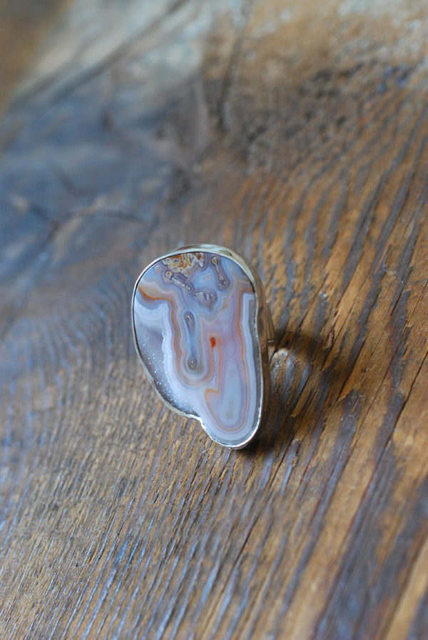 Purity Ring Drusy Lavender Stalactite Collector's Agate Natural Crystal