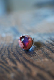 Lavender Blue Opal Ring Raw Fire Opal