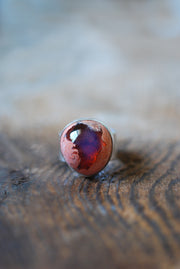 Lavender Blue Opal Ring Raw Fire Opal