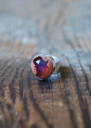 Lavender Blue Opal Ring Raw Fire Opal