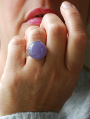 Lavender Jade Bubble Ring