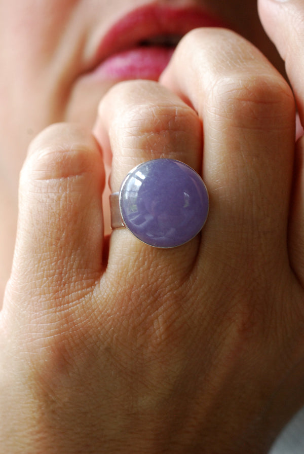 Lavender Jade Bubble Ring