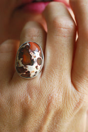 Leopard Fire Opal Ring