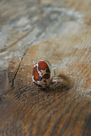 Leopard Fire Opal Ring