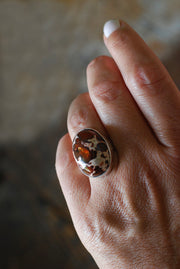 Leopard Fire Opal Ring