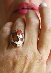 Leopard Fire Opal Ring