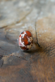 Leopard Fire Opal Ring