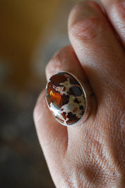 Leopard Fire Opal Ring