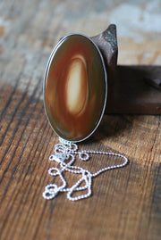 Light Keeper Medallion Necklace Old Stock Gold And Brown Collector's Jasper