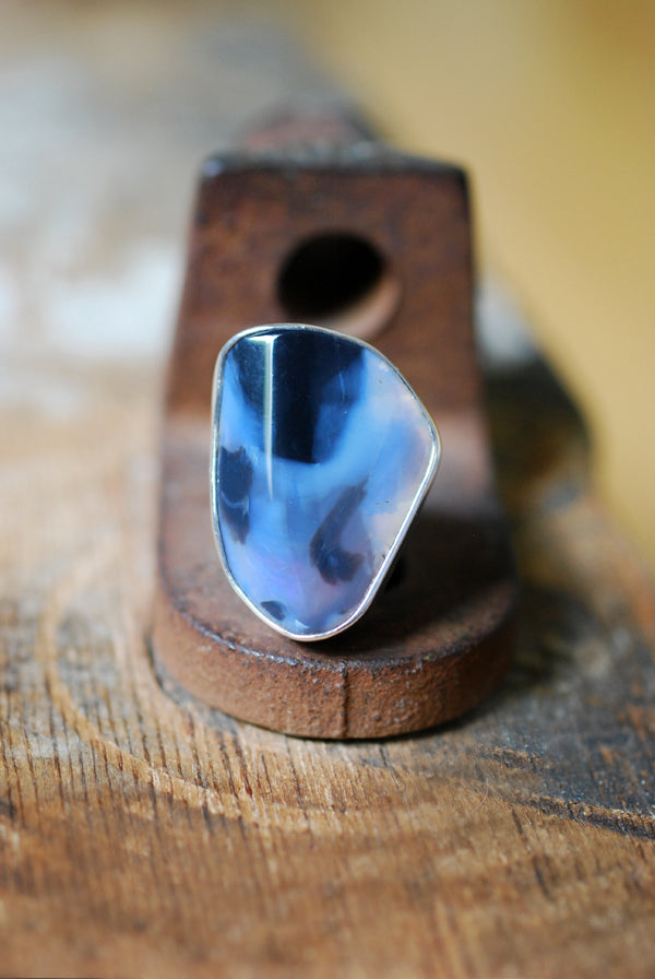 Black Lightning Ridge Fire Opal Ring