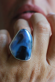 Black Lightning Ridge Fire Opal Ring